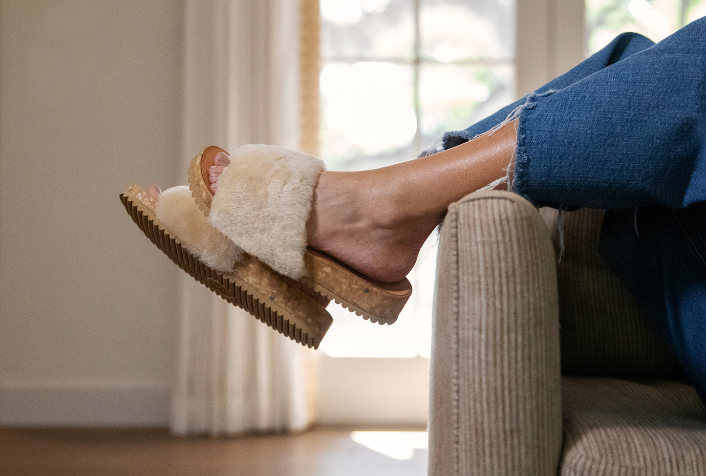 San Ysidro Shearling Slide Natural
